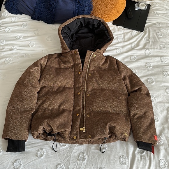 Scotch & soda lurex stargazer sparkle hooded puffer jacket fully lined size XS - Picture 4 of 9